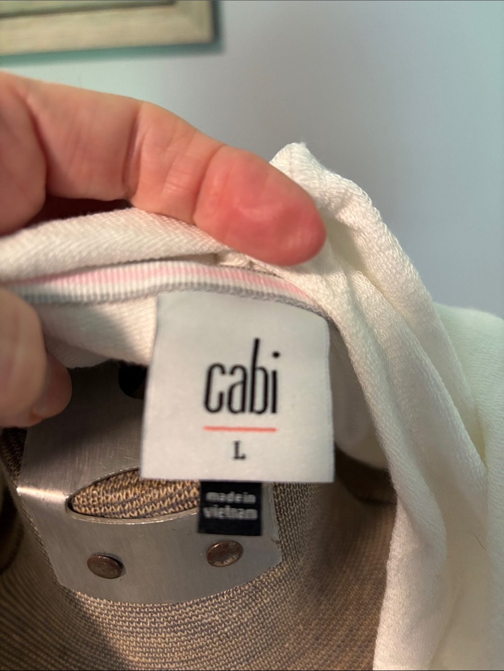 CAbi #5920 White ATC Roundtrip Hooded Side Button Accent Sweatshirt - Picture 8 of 10